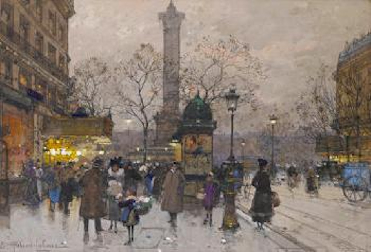 La Bastille, Paris by Eugene Galien-Laloue