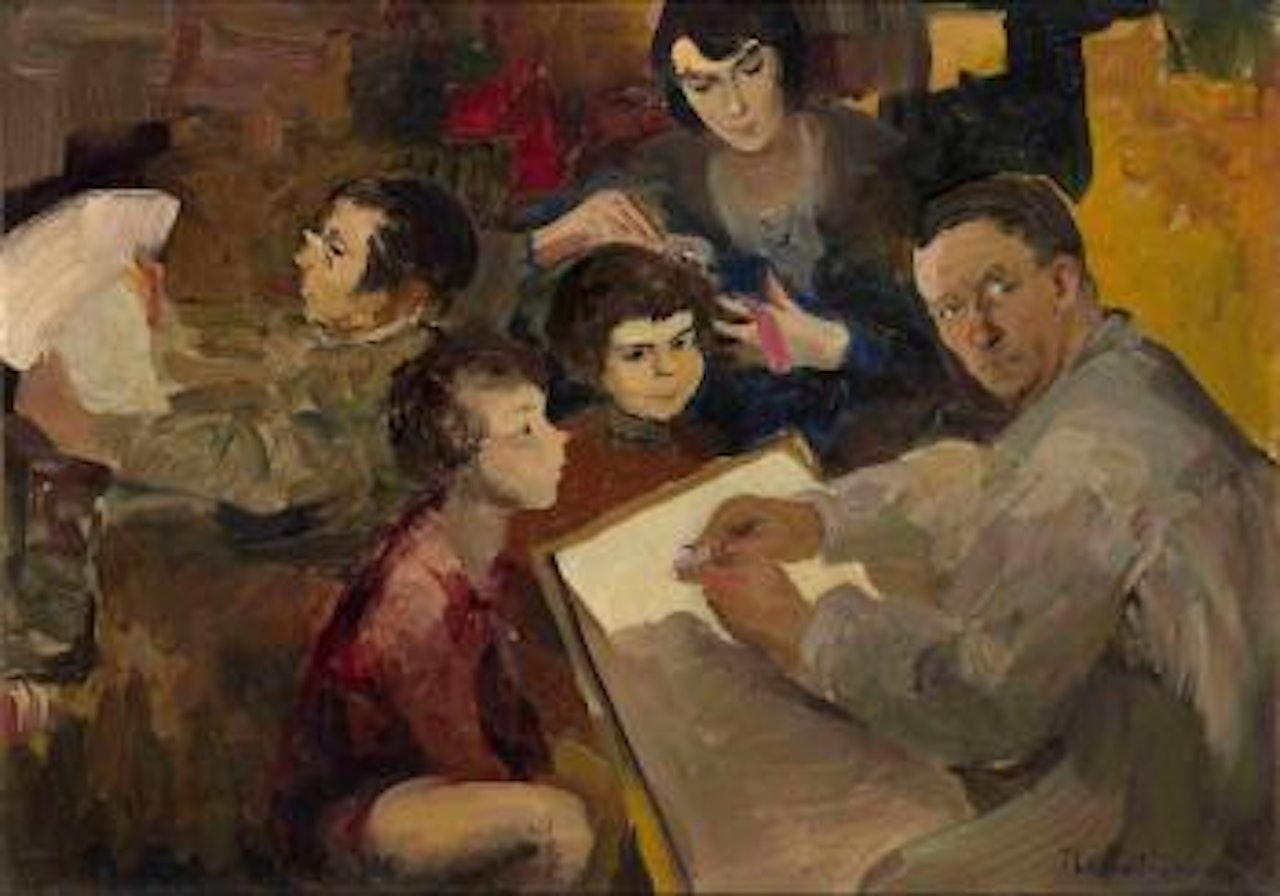 Self-portrait with family by Filip Malyavin