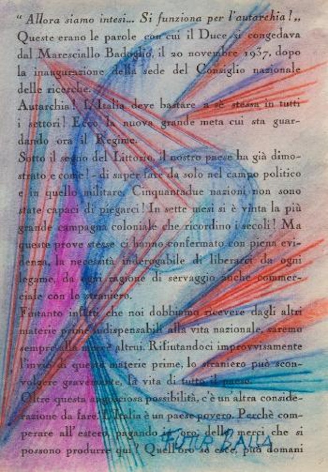 Untitled. Il genio italiano al servizio della autarchia (Italian genius in the service of self-sufficiency) by Giacomo Balla