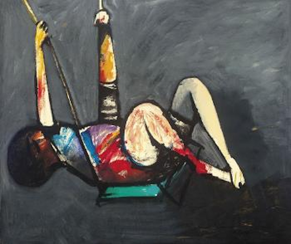 Child on a swing by Charles Blackman