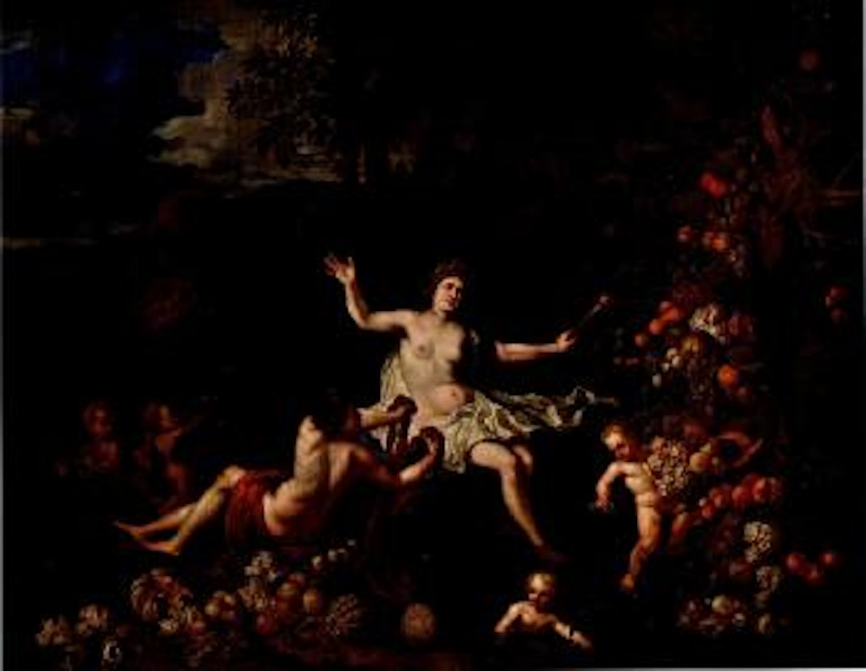 Allegorie der Erde-Landschaft mit Ceres, Putten und reicher Obststaffage by Jan Pauwel Gillemans