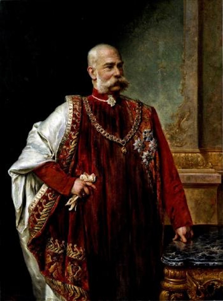 Kaiser Franz Joseph I von Österreich im Ornat des Goldenen Vlieses by Hans Zatzka