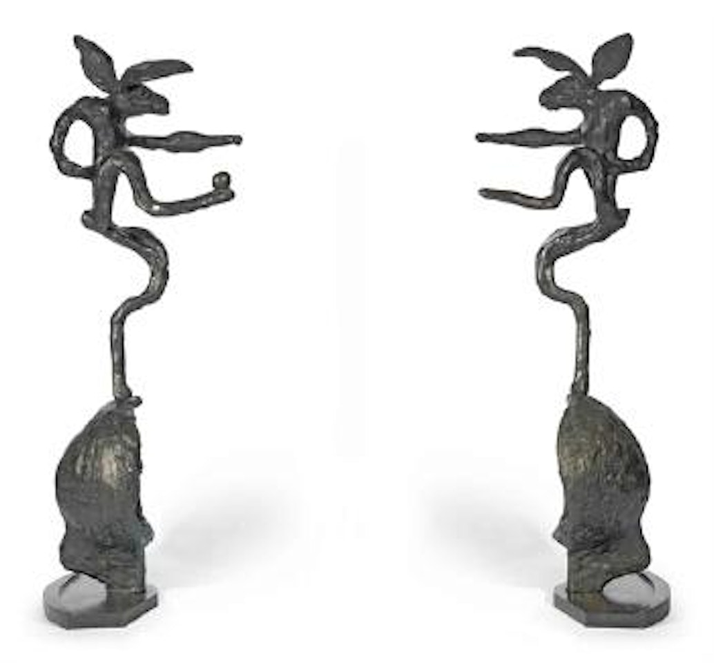 Nijinski Hare On Globe Form, Mirrored by Barry Flanagan