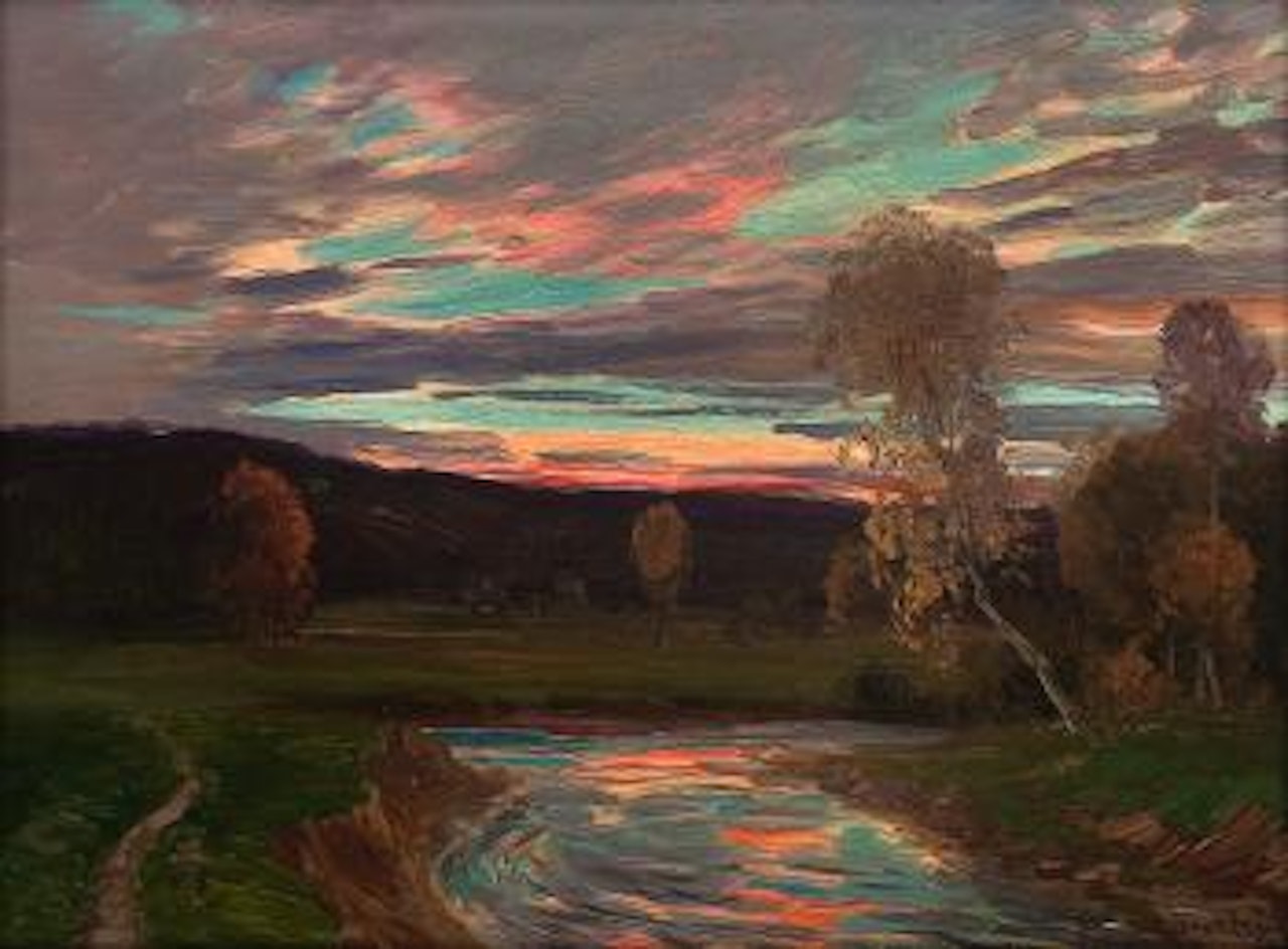 Solnedgang over Eggedal by Christian Skredsvig