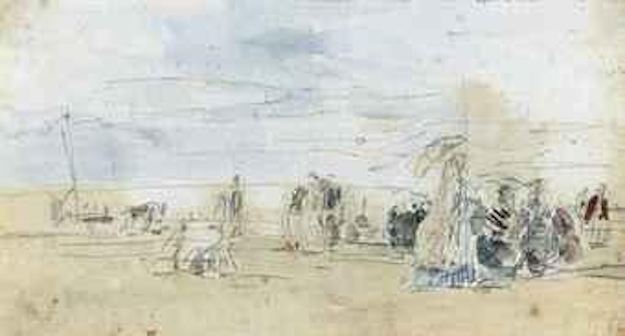 Scène de plage by Eugène Boudin