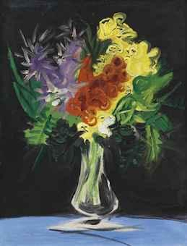 Le pot de fleurs sur fond noir by Pablo Picasso