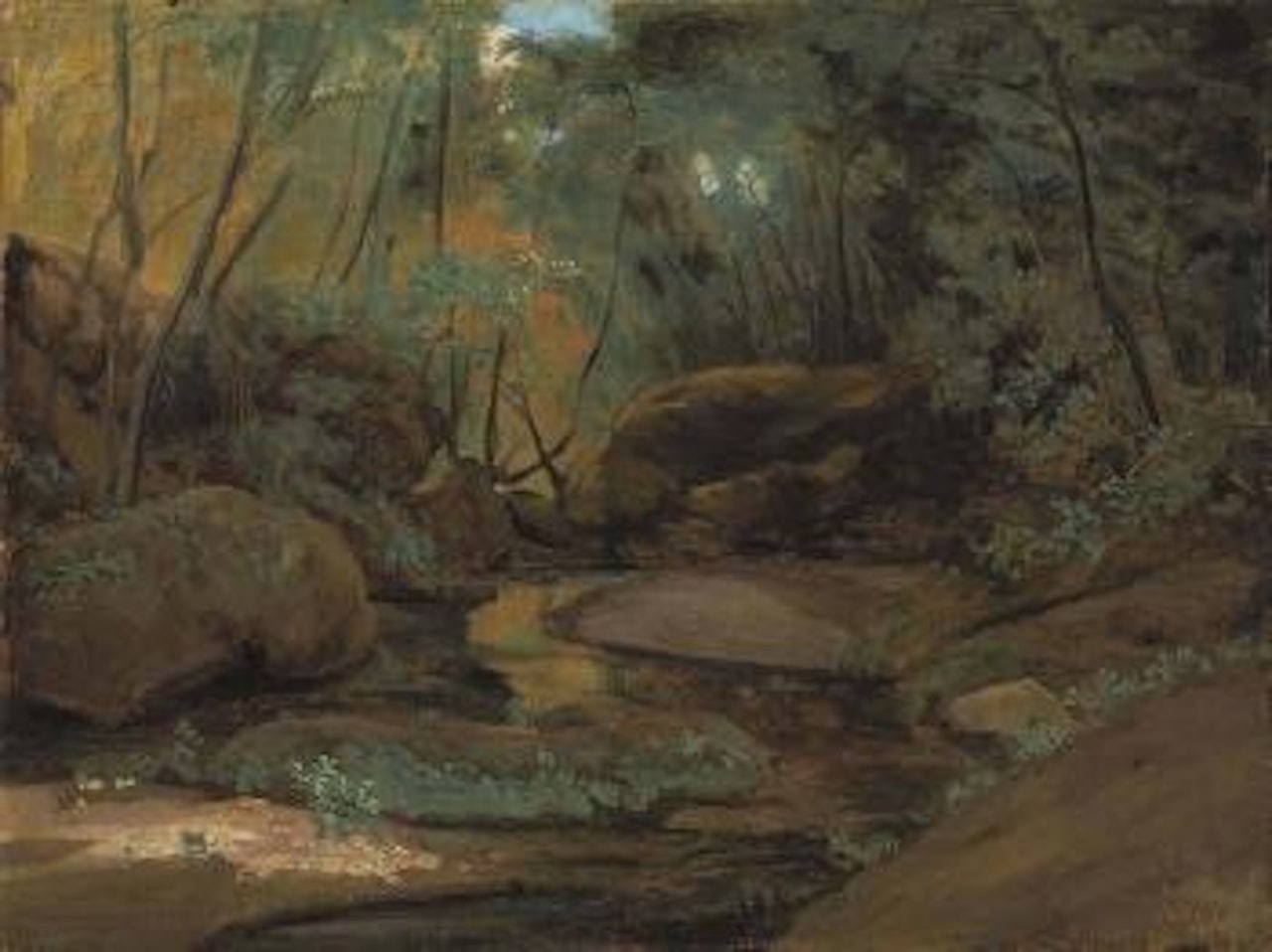 Civita Castellana, Torrent sous les arbres by Jean Baptiste Camille Corot