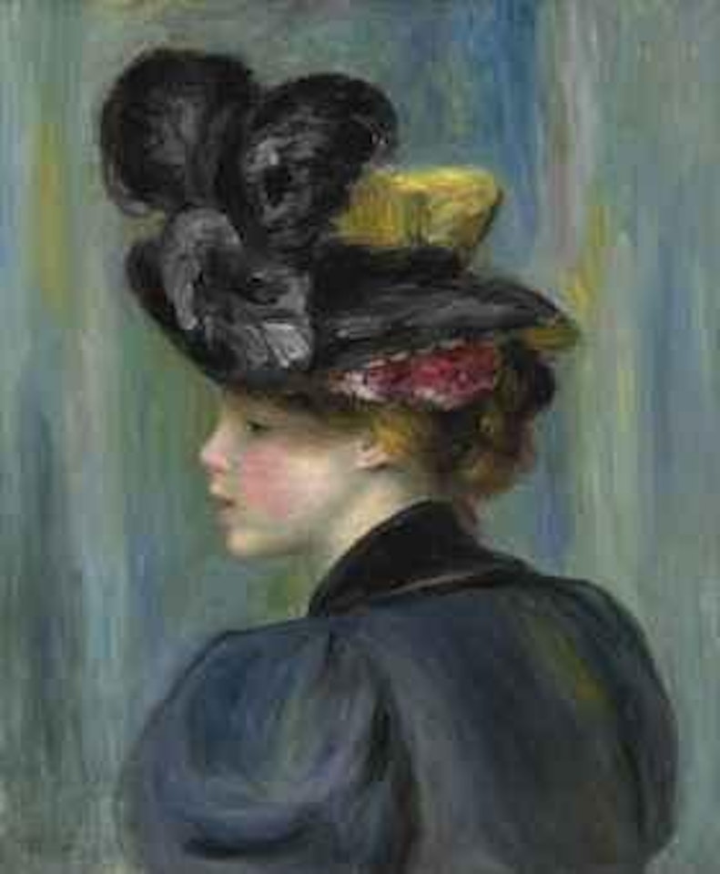 Jeune femme au chapeau noir by Pierre-Auguste Renoir