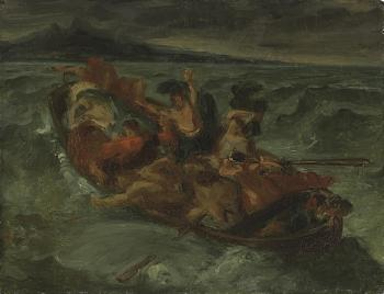 Christ on the sea of Galilee - a study by Eugene Delacroix