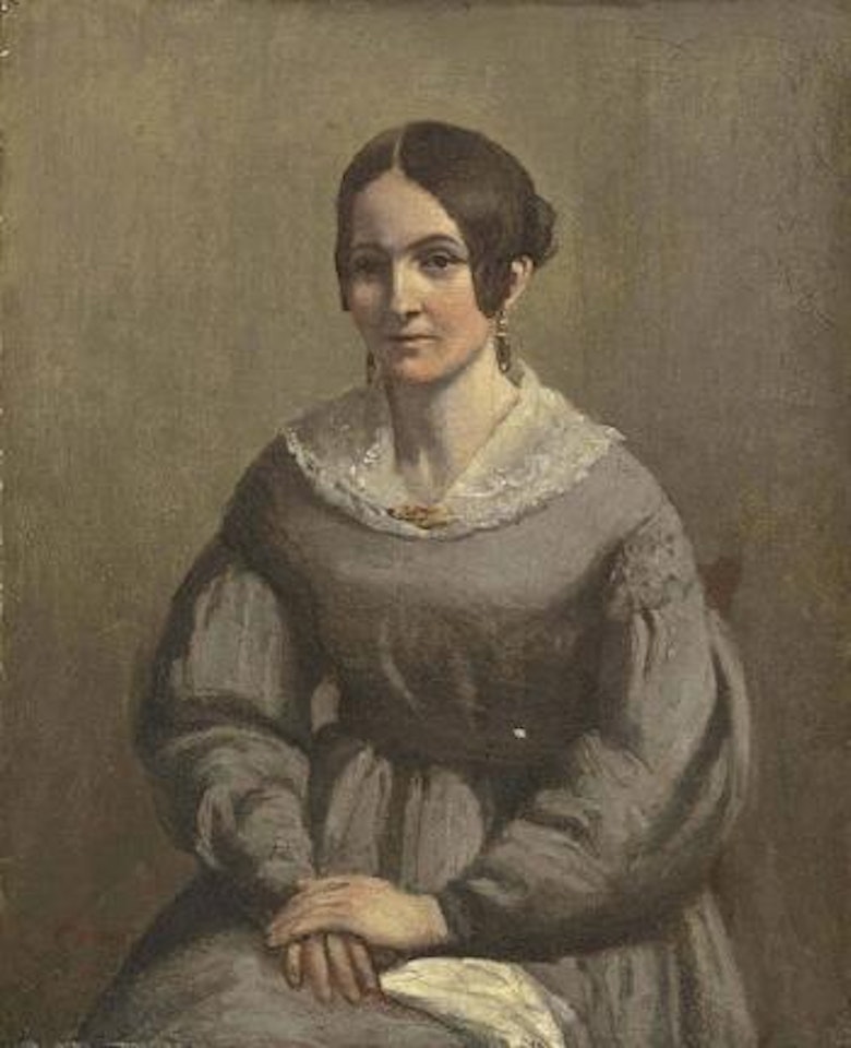 Portrait de jeune femme (présumée Mme Edouard Delalain) by Jean Baptiste Camille Corot