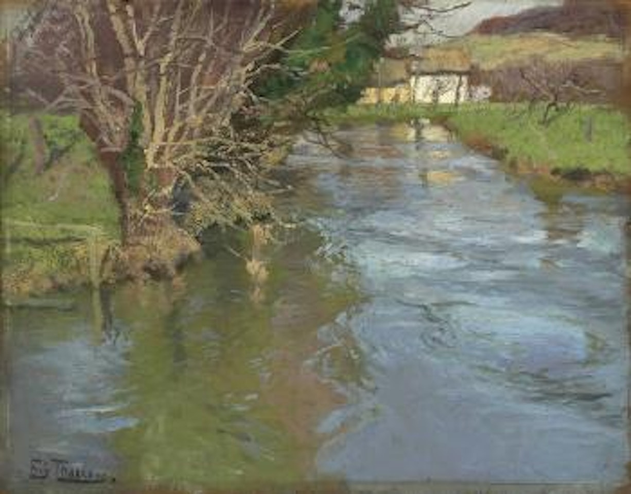 A stream in spring by Fritz Thaulow