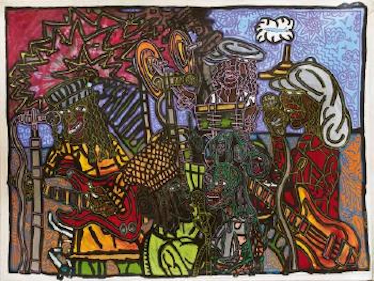 Noirs colorés, reggae by Robert Combas