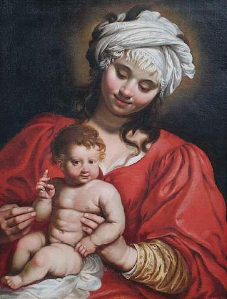 seine Hand zum Segensgestus erhoben hat by Italian School