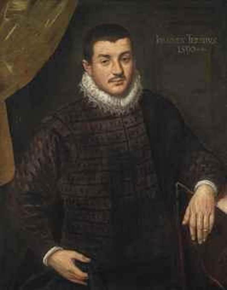 Portrait of a gentleman, half-length, in brown costume with a ruff by Venetian School