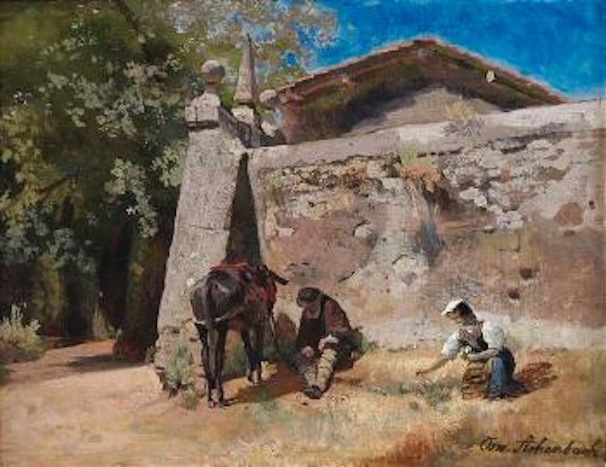Rast in der Mittagshitze by Oswald Achenbach