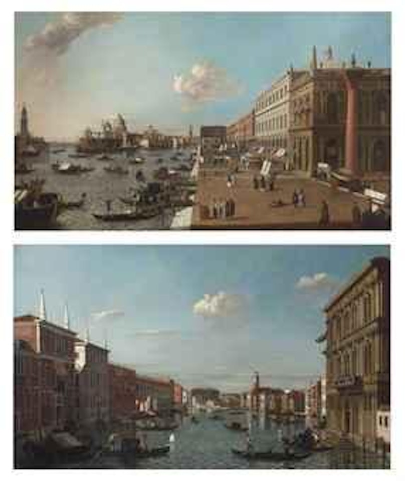 View of the Molo, Venice, looking West; and View of the Grand Canal, Venice, looking North-West from the Palazzo Vendramin-Calergi to San Geremia and the Palazzo Flangini by Canaletto