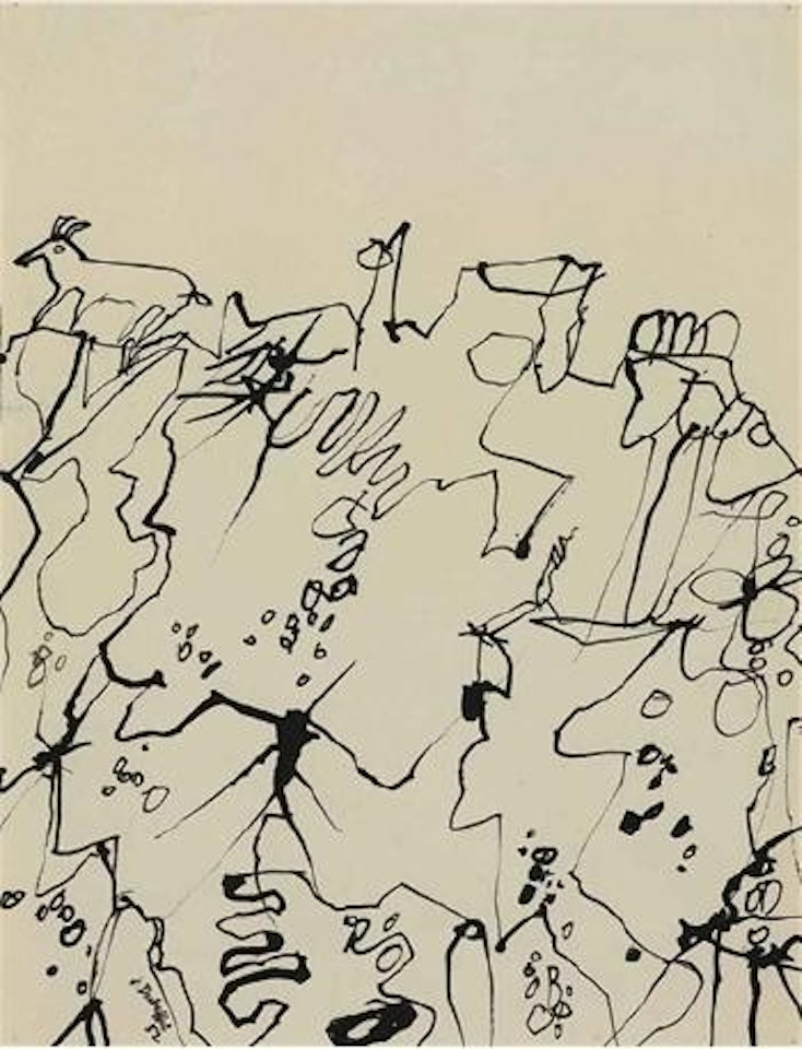 Terrain Ã  l'animal cornu by Jean Dubuffet