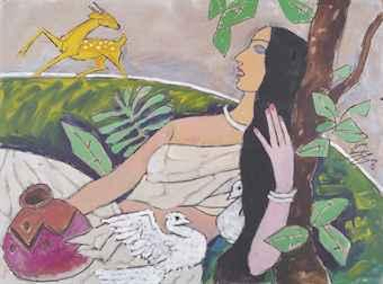 Untitled (Sita with the Golden Deer) by M.F. Husain