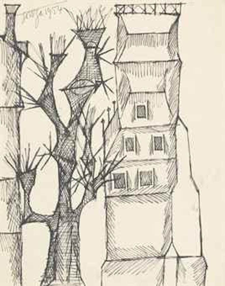 Untitled (Townscape with Tree) by Francis Newton Souza