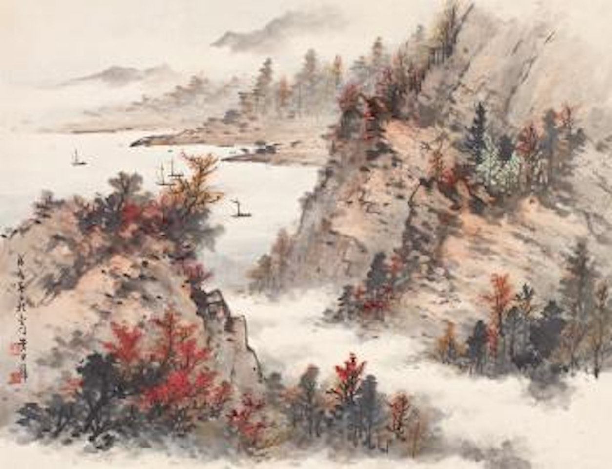 Autumn streamlet by Huang Junbi