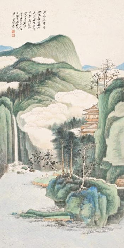 Living in peaceful mountains by Zhang Daqian