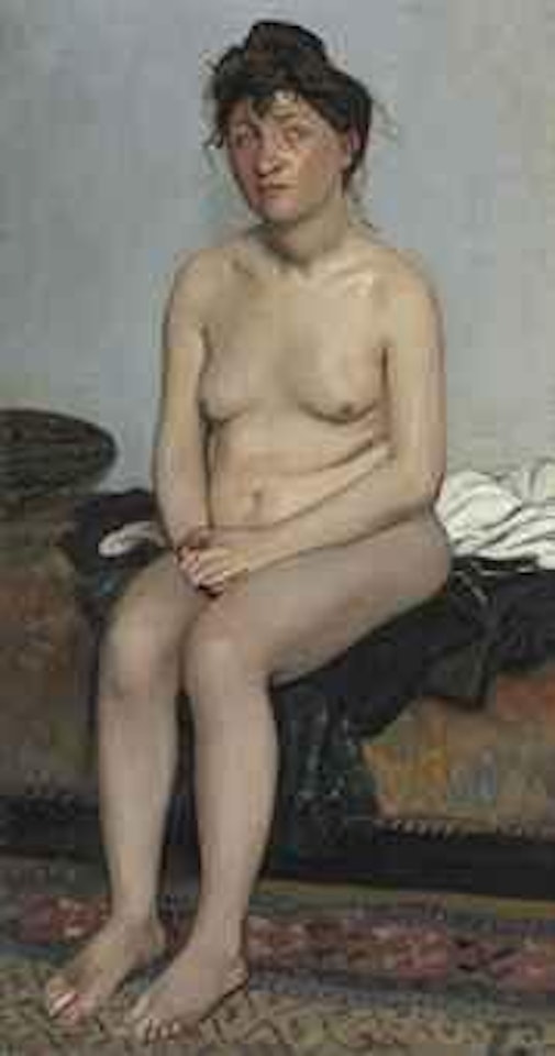 Nu assis sur le divan de l'atelier by Félix Vallotton