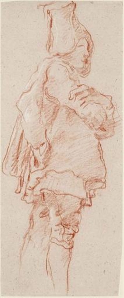 A young man standing in profile, wearing a tall hat by Giovanni Battista Tiepolo