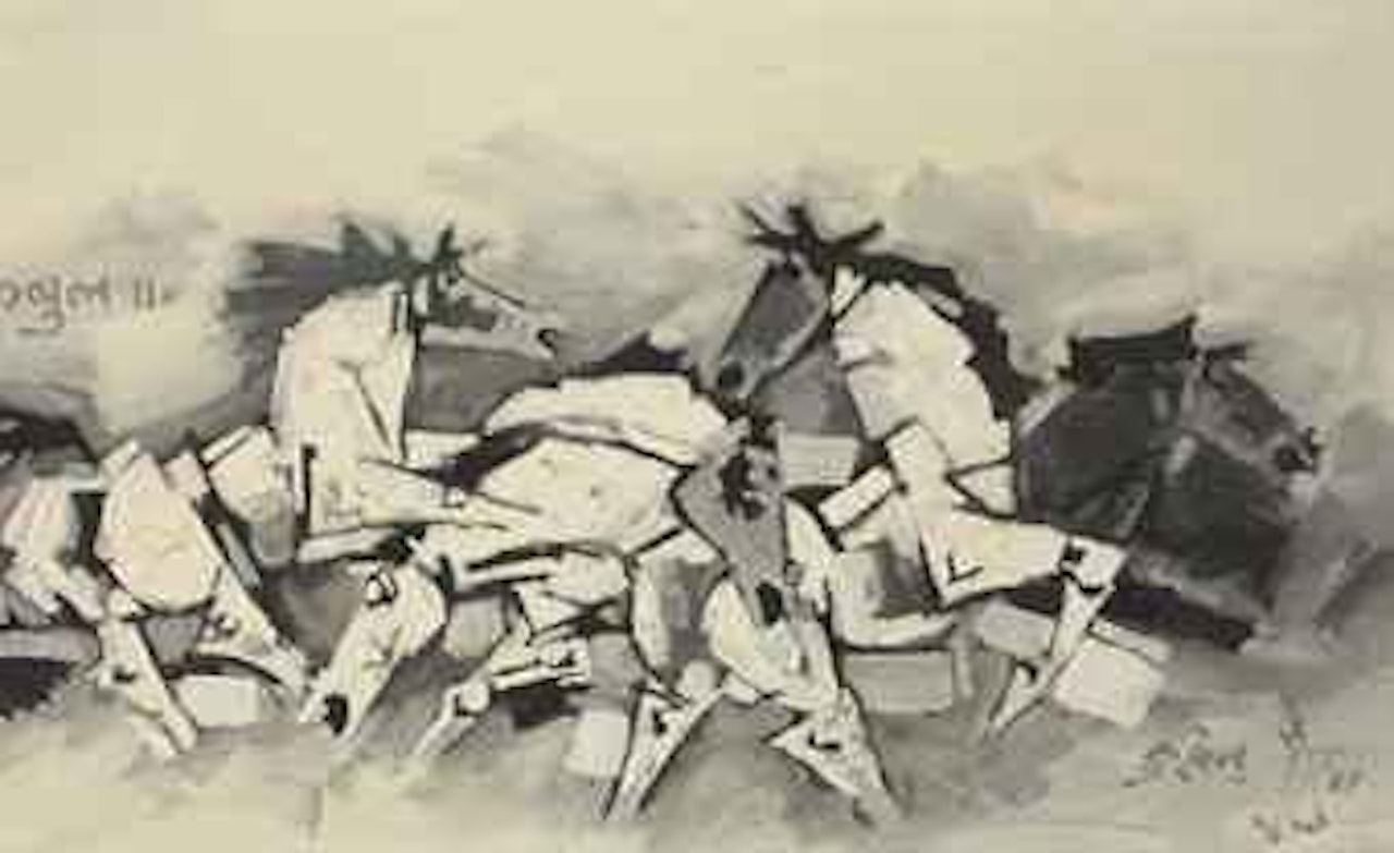 Untitled (Horses) by M.F. Husain