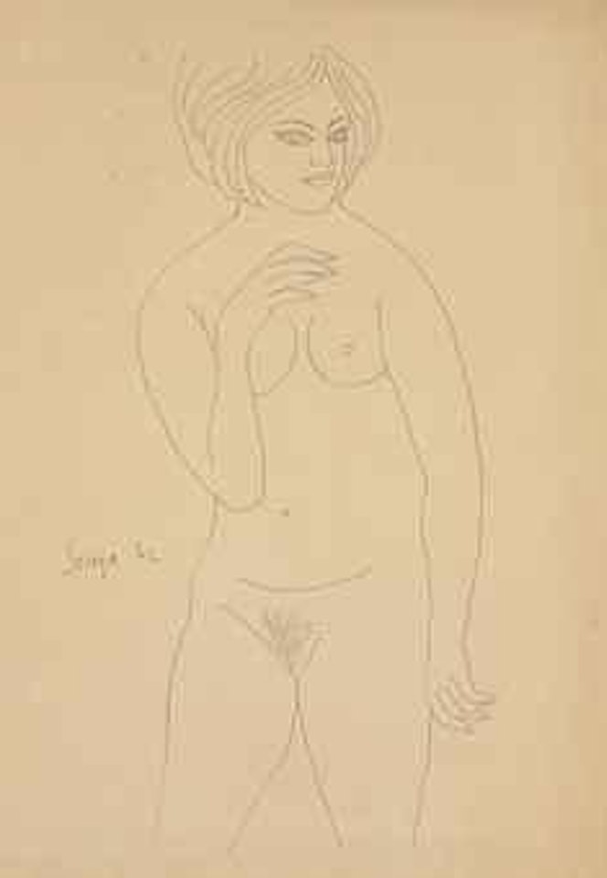Untitled (Standing Nude) by Francis Newton Souza