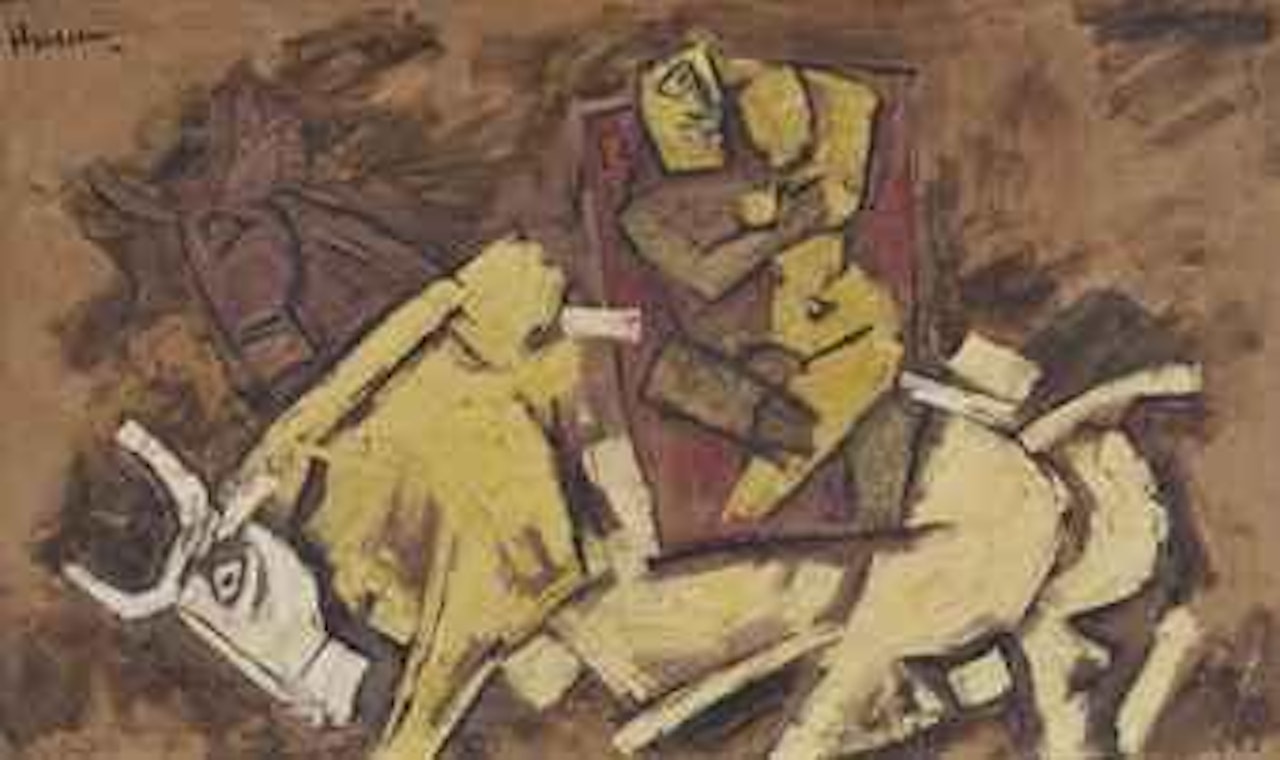 Untitled (Uma-Maheshvara) by M.F. Husain
