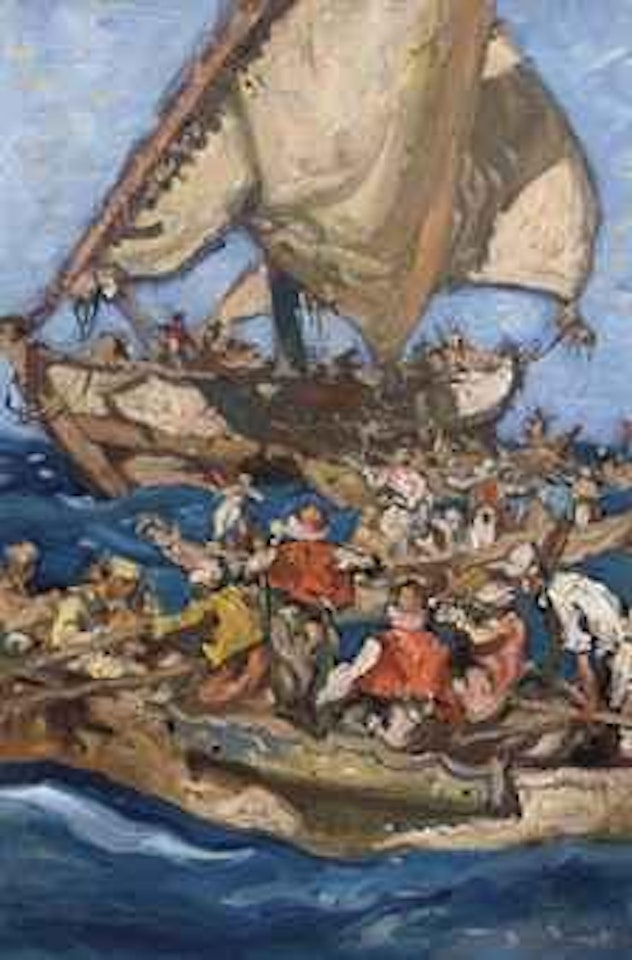 A blustery day at sea by Sir Frank Brangwyn