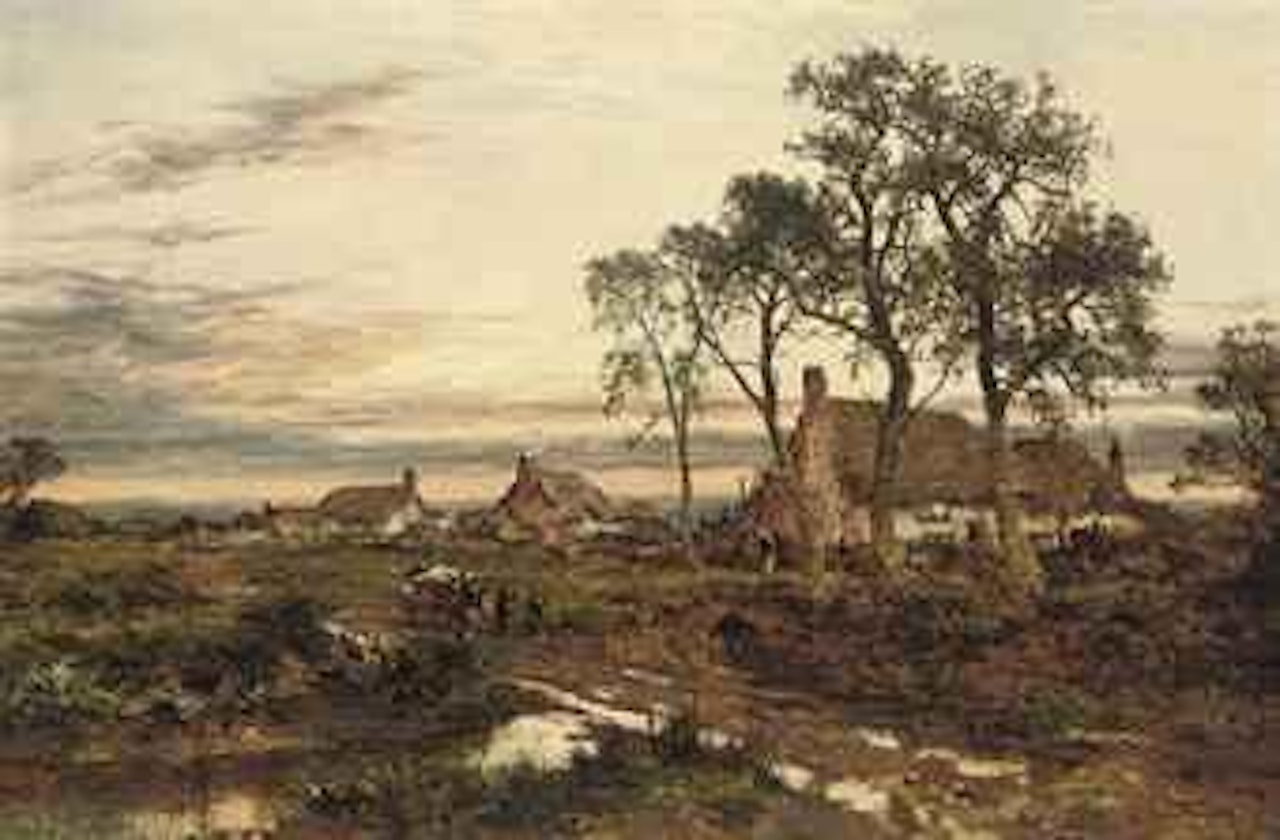 Evening after rain, Worcestershire by Benjamin Williams Leader