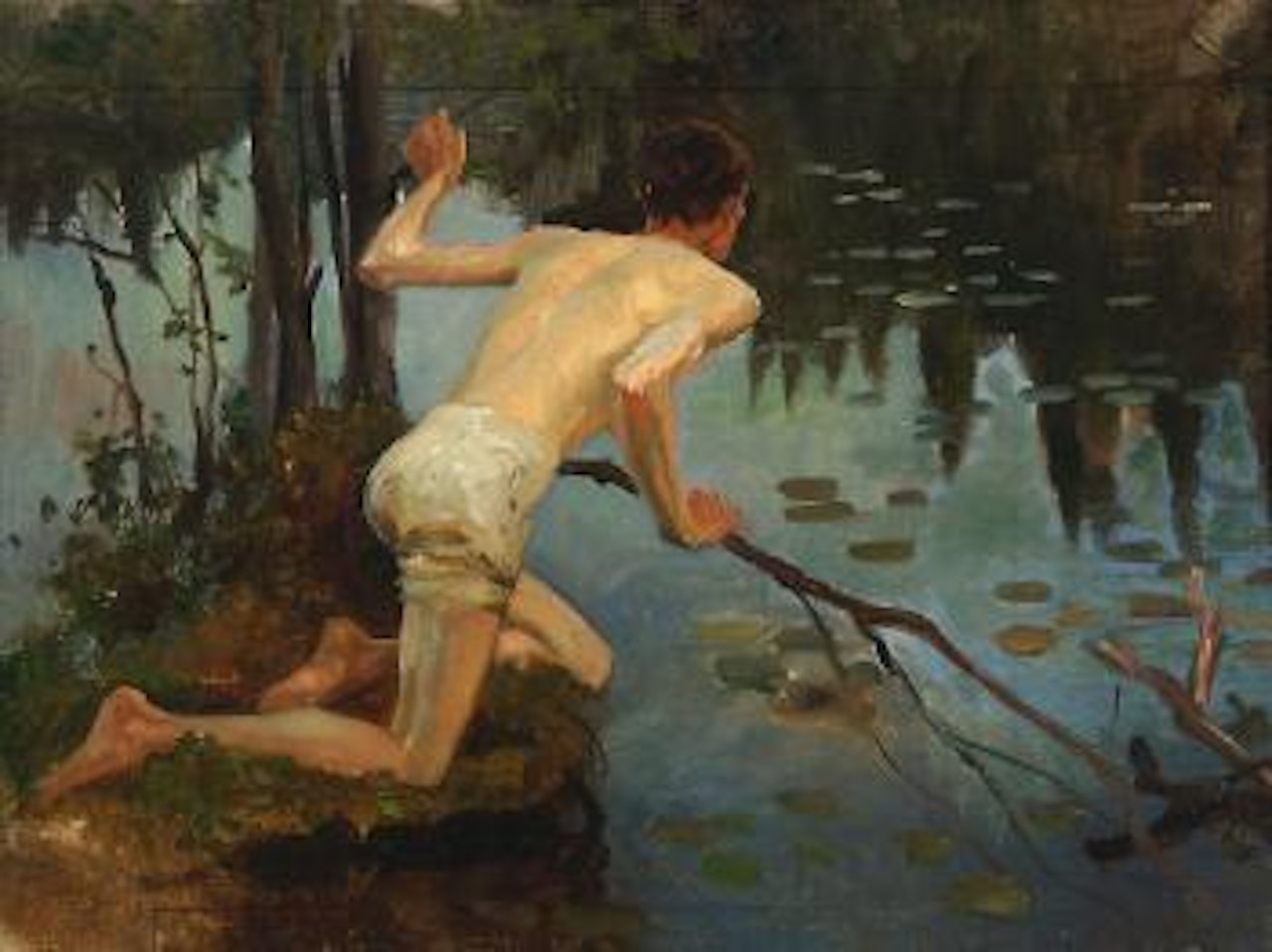 Young man, study for the painting La Sirene (young man and mermaid) by Albert Edelfelt