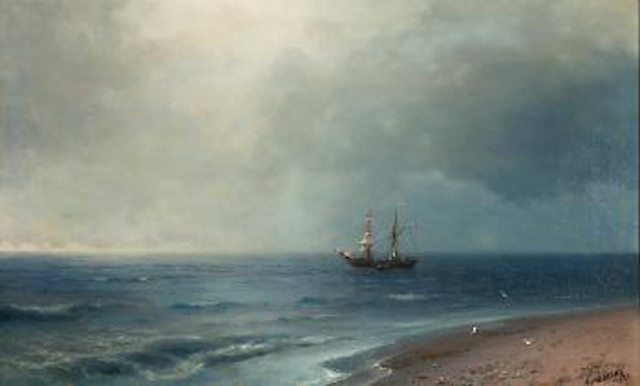 Sea shore by Ivan Konstantinovich Aivazovsky
