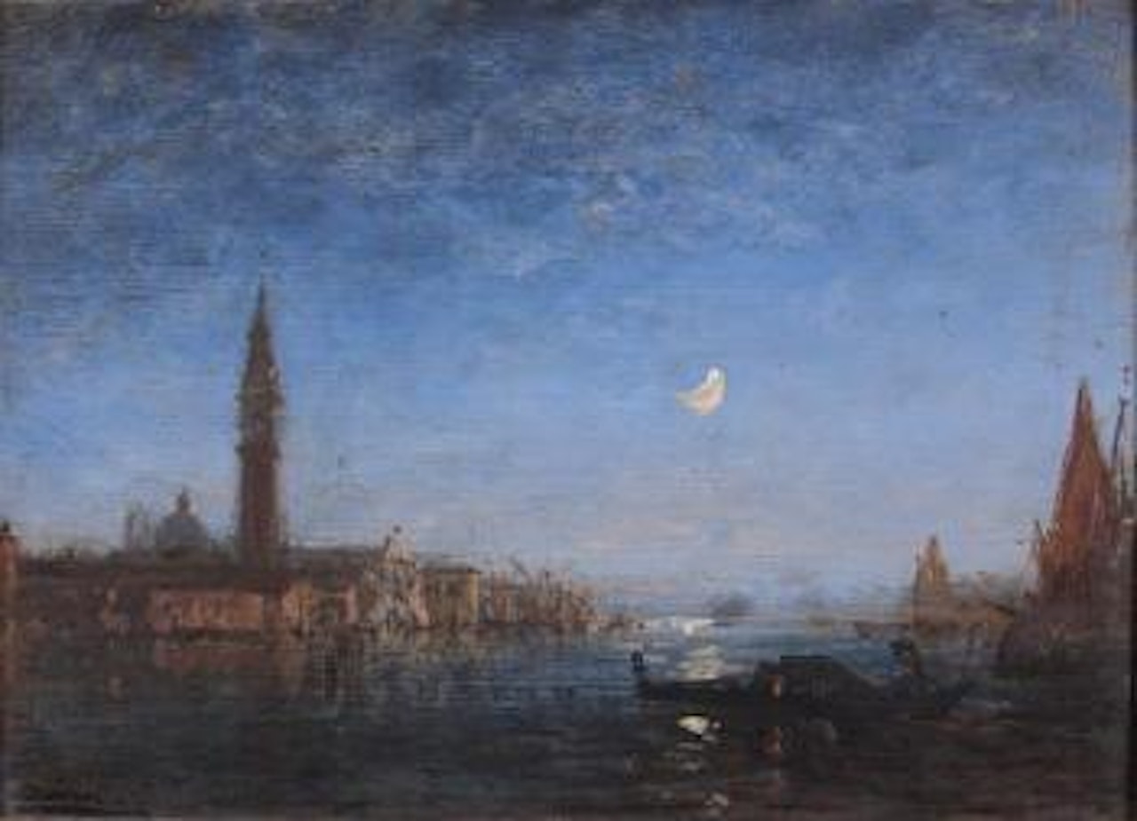 Clair de lune sur le bassin de Saint-Marc à Venise by Félix Ziem