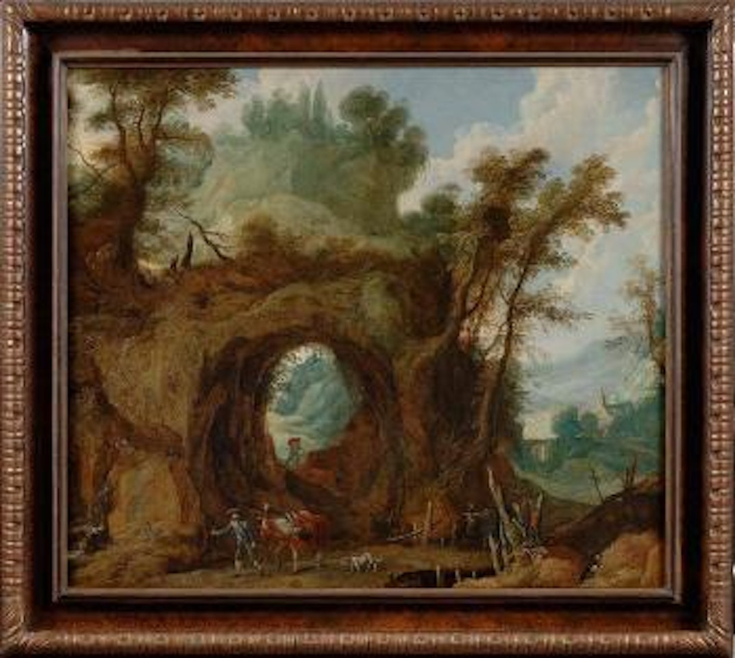Paysage animé à la grotte by Joos de Momper the Younger