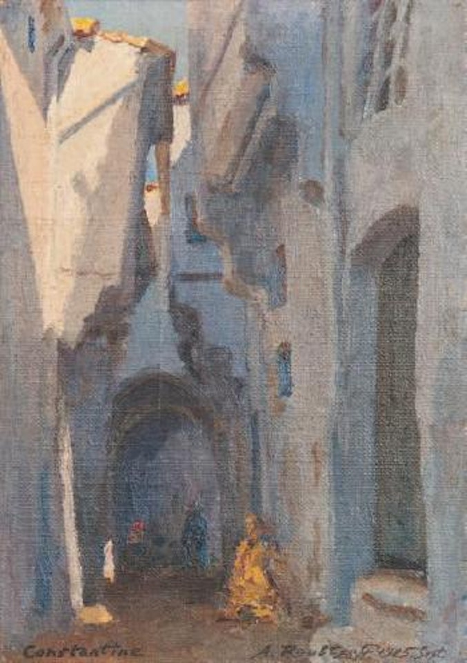 Rue animée à Constantine by Alexandre Roubtzoff