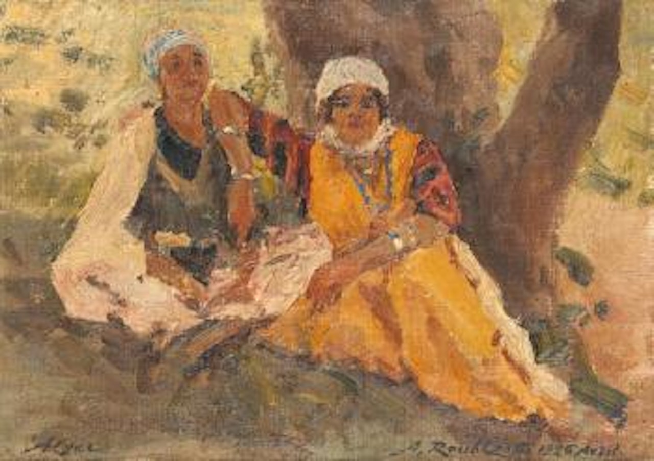 Deux algériennes sous un arbre by Alexandre Roubtzoff