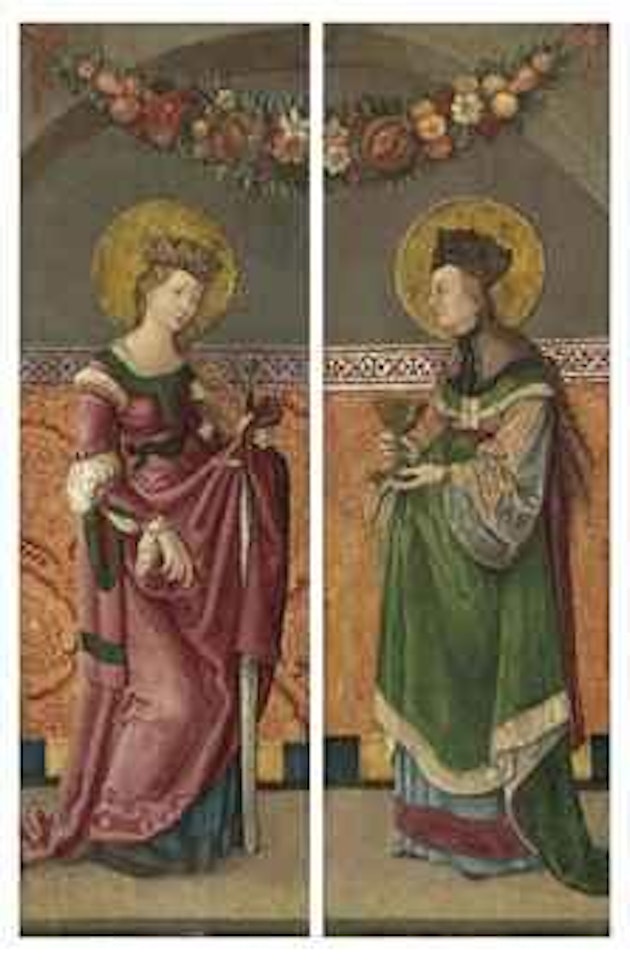 Saint Catherine of Alexandria; and Saint Barbara - the outer wings of a triptych by Hans Durer