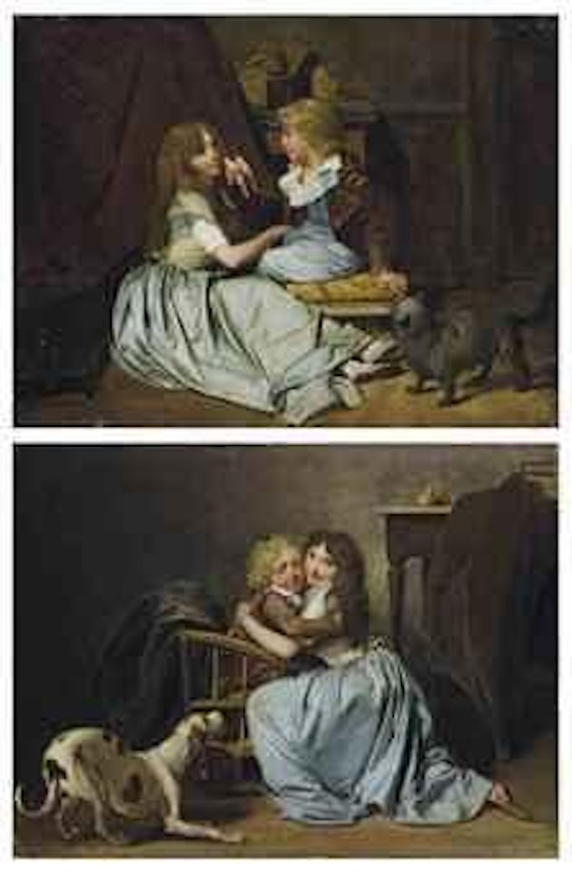 The cherished Turtle Dove; and The unfounded fear by Louis-Leopold Boilly