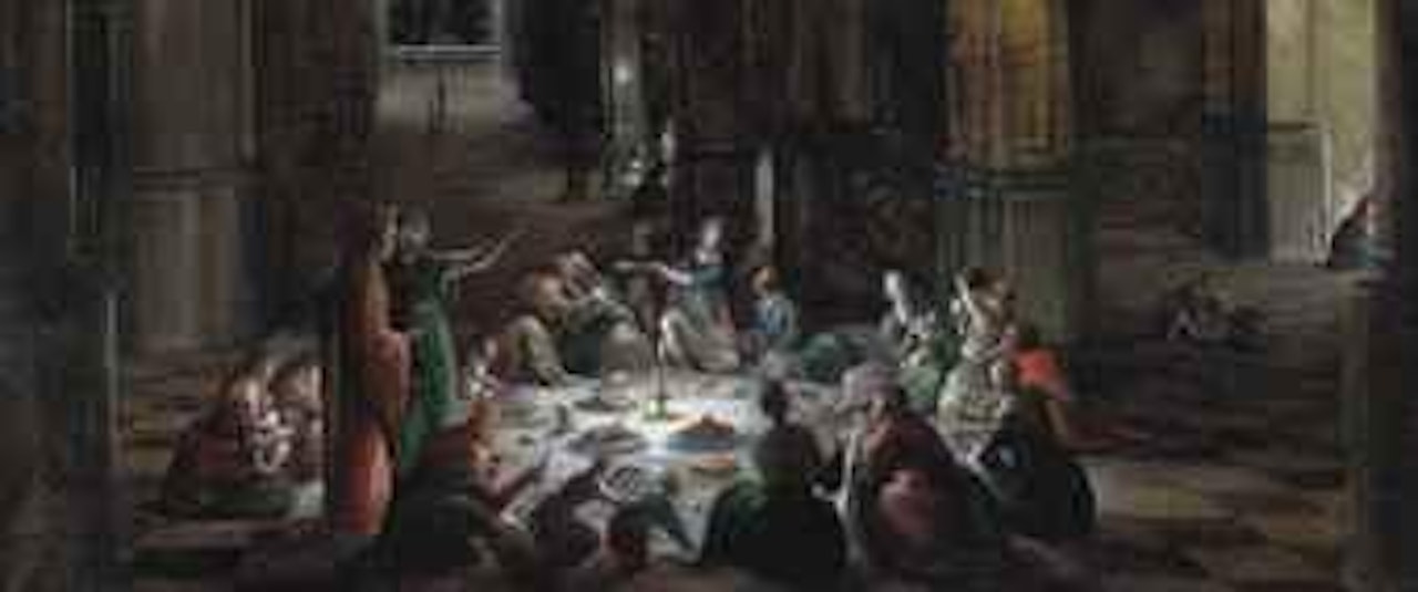 A nocturnal feast in a church interior by Hendrik van Steenwyck the Younger