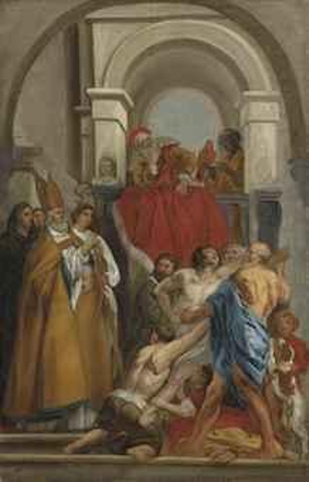 The Trial of Christ - a bozzetto by Jacob Jordaens