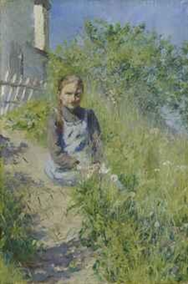 Mädchen am Wegrand by Giovanni Giacometti