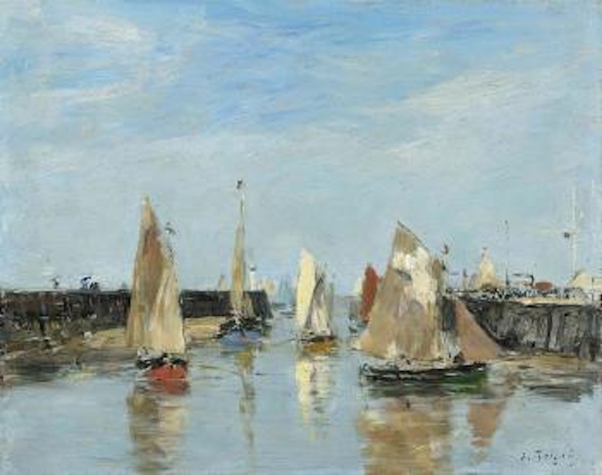 Trouville, les jetées, marée haute by Eugène Boudin