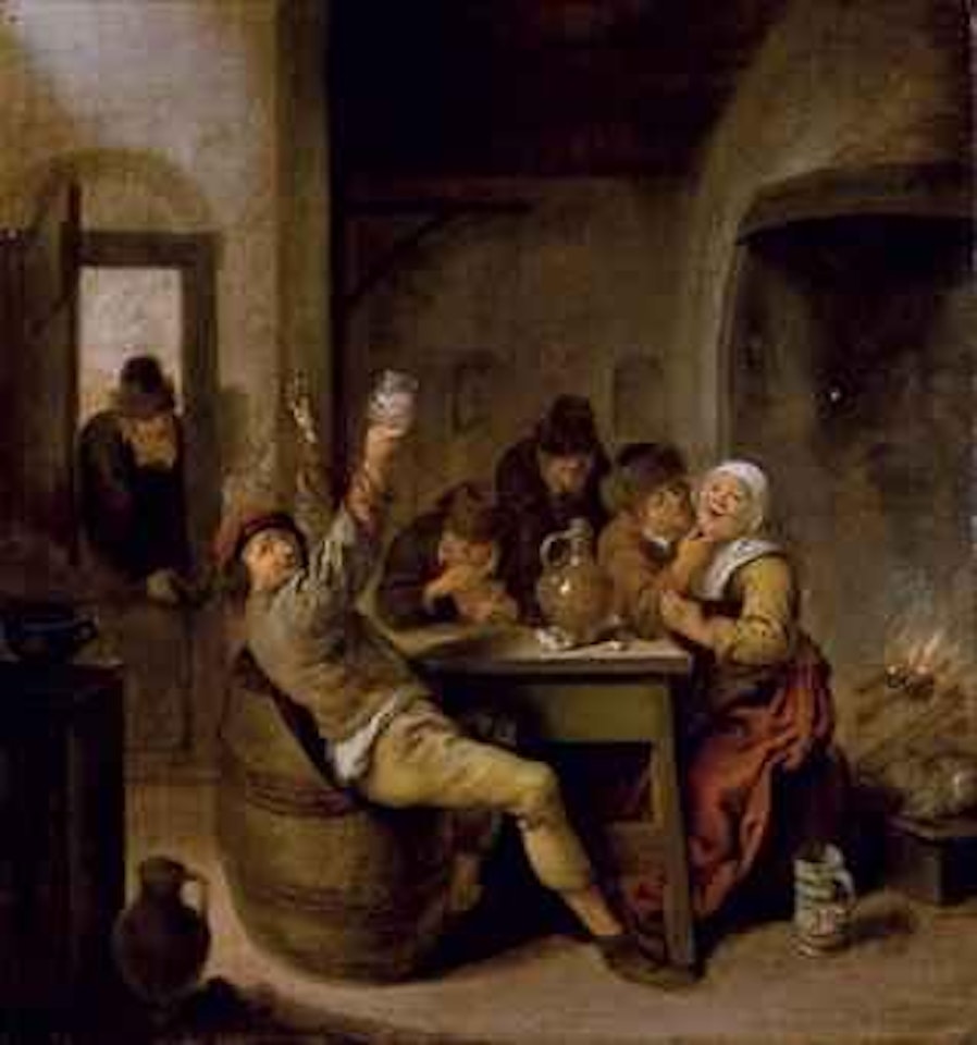 Paysans buvant et fumant dans un intérieur by Jan Miense Molenaer