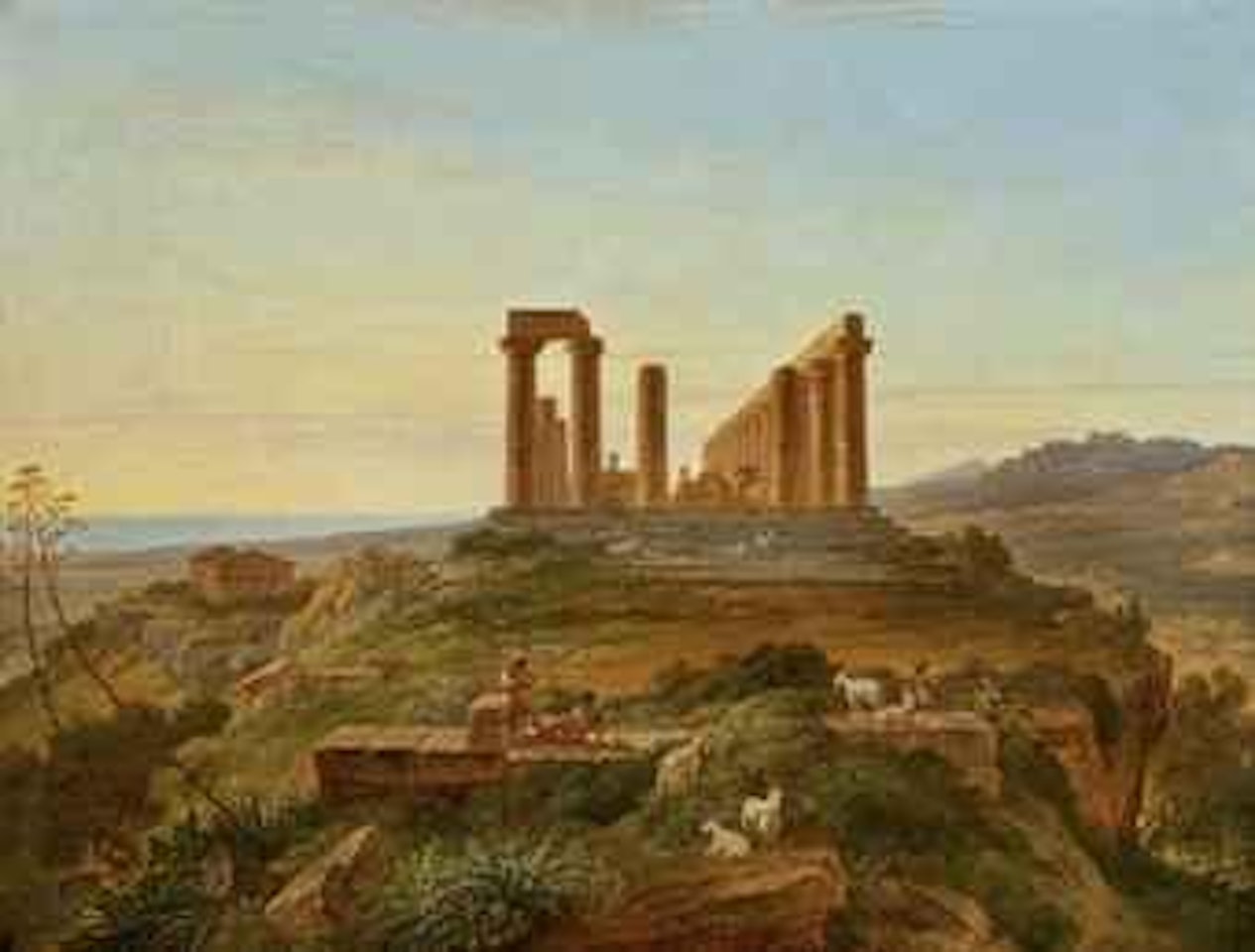 Le temple de Héra Lacinienne à Agrigente, Sicile by German School