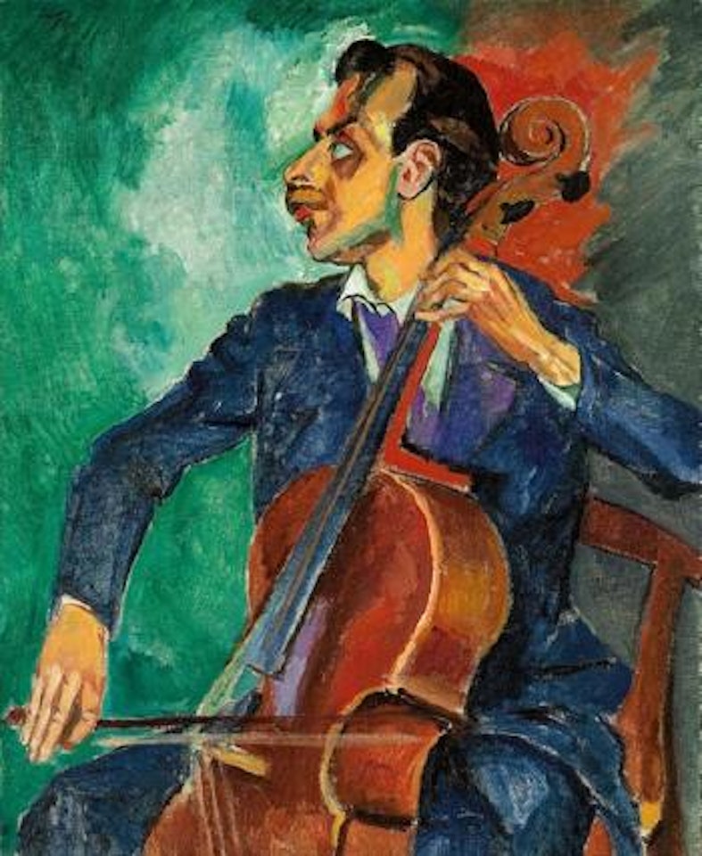 Cellospieler, Bildnis Dr Freundlich by Max Pechstein