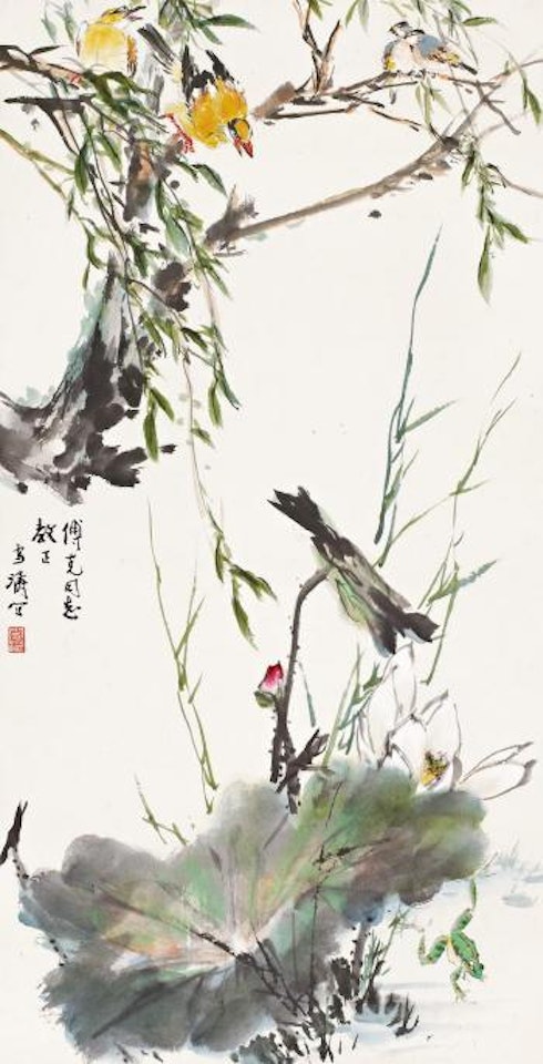 Lotus pond in spring by Wang Xuetao