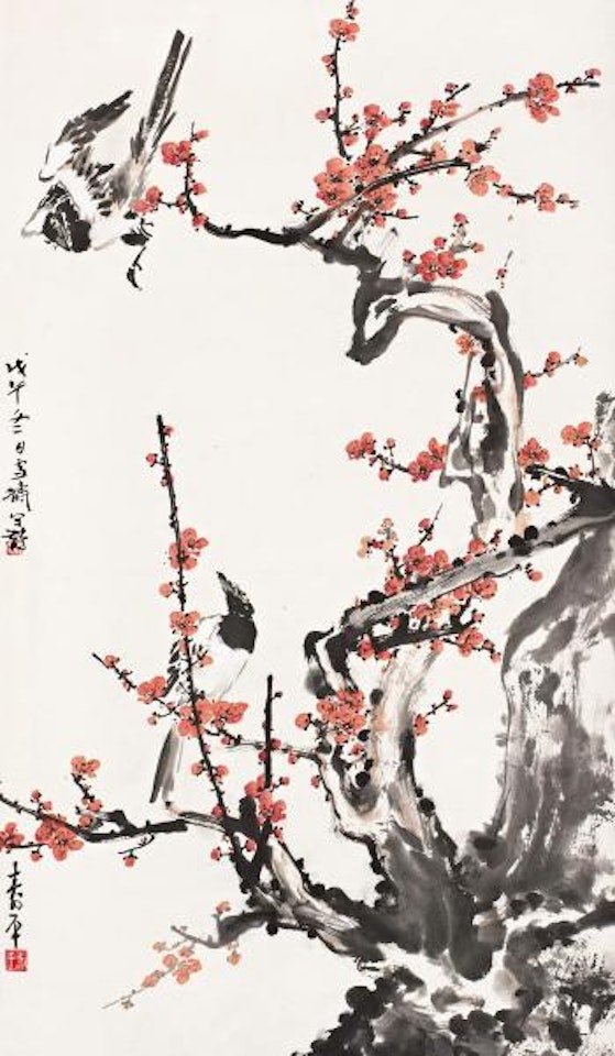 Plum and magpie by Dong Shouping by Wang Xuetao