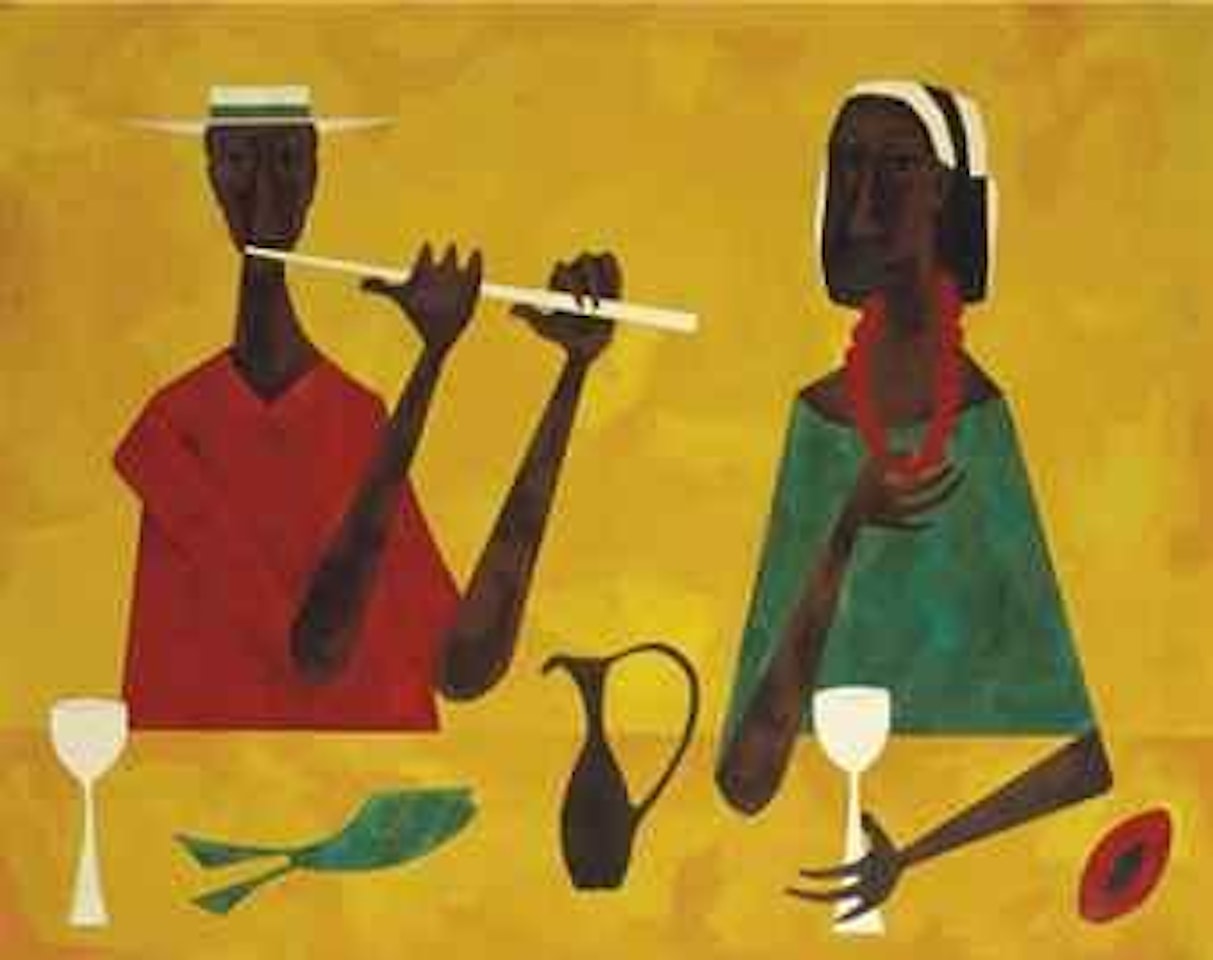 Pareja en la mesa by Cundo Bermudez